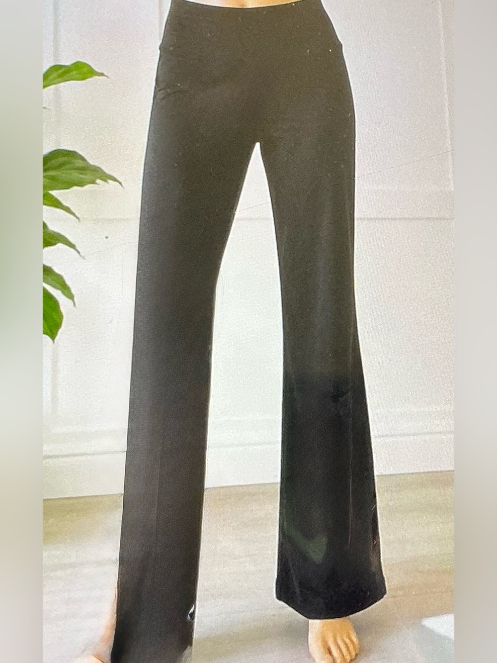 YOGIPACE BLACK YOGA PANTS WITH BACK ZIP POCKET